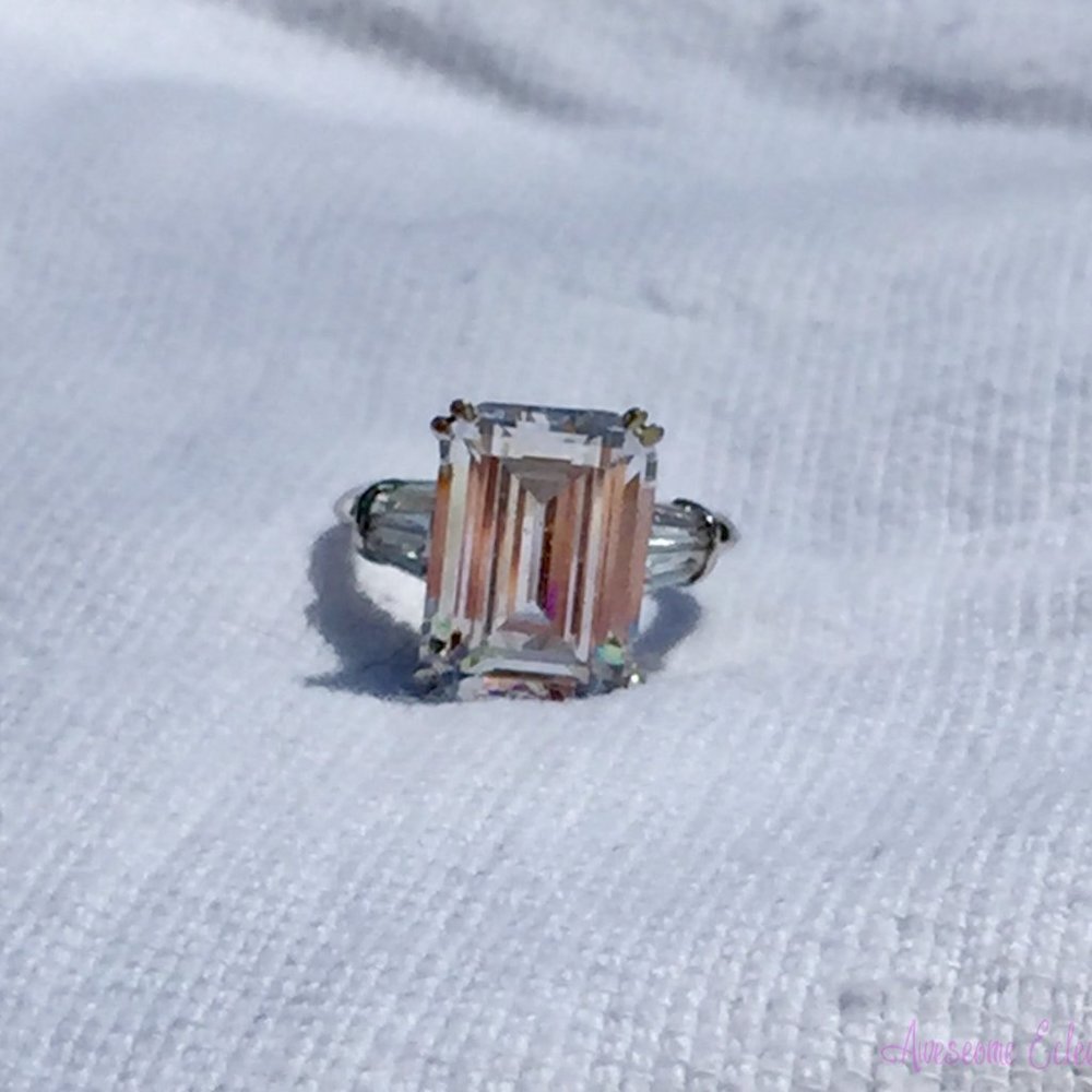 JTV Engagement Ring - CZ - Rhodium Plated - Sz 5.5